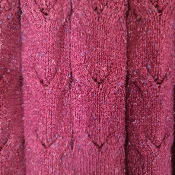 J Jill Burgundy Red Cable Knit Turtleneck Sweater Cotton Silk Blend Size XS‎ - Picture 3 of 8